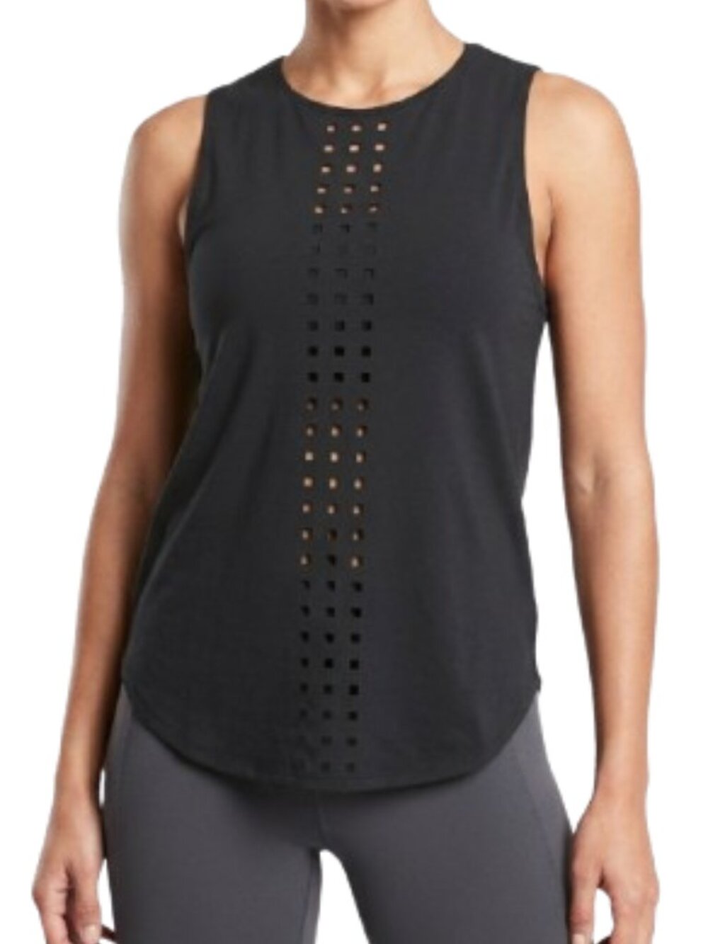 NWT Energie Black Cutout Perforated Mesh Tank Top Medium
